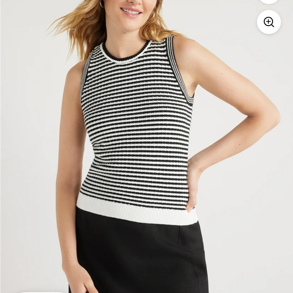 Black and White Sweater Tank Top